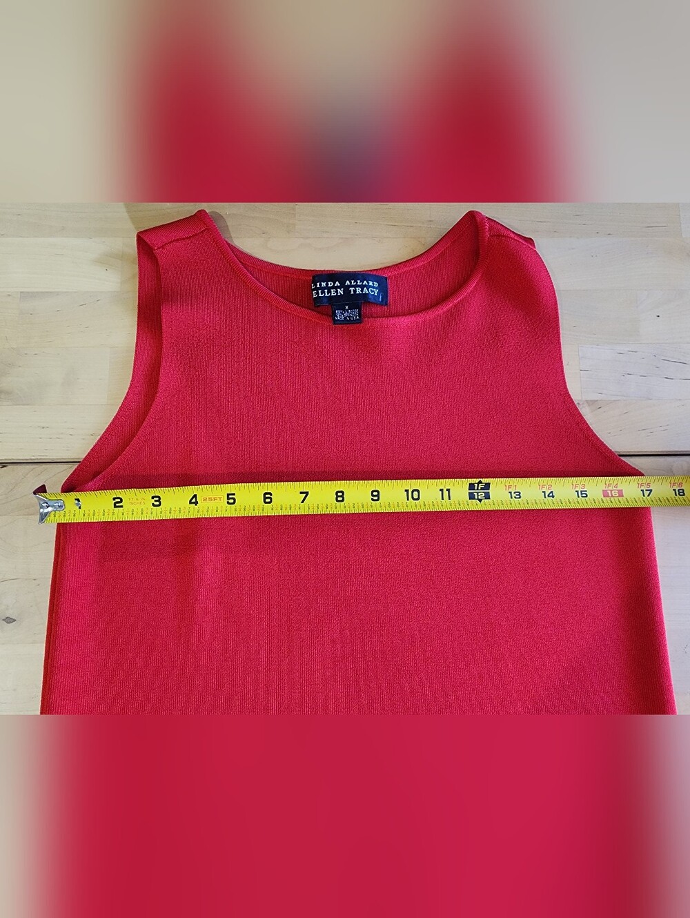 $8 If Bundled | VTG | Ellen Tracy/Linda Allard | Sleeveless Top | Red - Picture 6 of 6